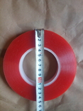 Скотч двухсторонний, красный 15 мм . Лот 2, фото №3