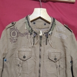 Пиджак импортный женский с фурнитурой, светло бежевый, размер 42, фото №10