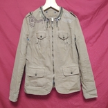 Пиджак импортный женский с фурнитурой, светло бежевый, размер 42, фото №2