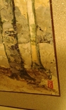 Березовий перламутровий живопис.Китайська картина Ошибана.Вінтаж.Прованс., фото №4