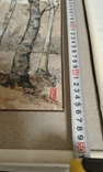 Березовий перламутровий живопис.Китайська картина Ошибана.Вінтаж.Прованс., фото №8