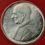 Ватикан 500 лир, 1968 Серебро, фото №3