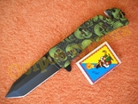 Нож тактический складной Green Skull стропорез стеклобой клипса, фото №2