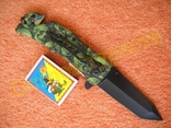 Нож тактический складной Green Skull стропорез стеклобой клипса, фото №3