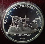 1000 франков, 2002 год, Конго, парусник GALEACA PORTUGUESA DA INDIA - серебро, фото №4