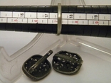 Комплект сережок СРСР каблучка бірюзовий мельхіор No928, фото №7