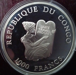 1000 франков, 2003 год, Конго, Джеймс Кук - серебро, фото №3