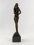 Скульптура "Женская грация" Nick (Niccolо Peroli) Клеймо, подпись. НЮ. Бронза. Мрамор/, фото №4