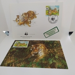Конверт с открыткой wwf Postes Lao 1984 тигр 2, фото №2