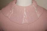 Красивый полушерстяной пудровый женский свитер удлиненный полушерсть турция, фото №4