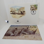 Конверт с открыткой wwf 1987 Swaziland носорог 1, фото №2