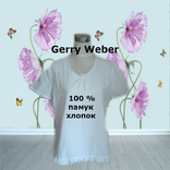 Gerry Weber красивая женская блузка хлопок белая по низу волан, фото №2