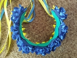 Квітковий синьо-жовтий віночок Handmade, photo number 4