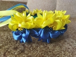 Квітковий синьо-жовтий віночок Handmade, photo number 5