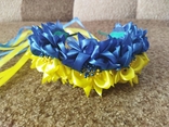 Квітковий синьо-жовтий віночок Handmade, фото №8