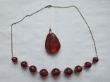 Amber necklace in silver 875, amber pendant in silver 875, USSR., photo number 2