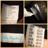 Ulla popken пог 66 100 % льняная легкая куртка/жакет лен батал черный 16/18, фото №13