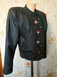 Куртка кожаная короткая без ярлыка вышивка р-р 36, photo number 3