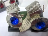 Metal cufflinks "Effect" with a check, in the original packaging, USSR, photo number 7