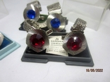 Metal cufflinks "Effect" with a check, in the original packaging, USSR, photo number 8