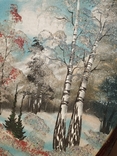 Большая картина на дереве, пейзаж, каменная крошка, фото №9