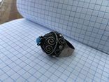 Перстень кольцо с бирюзой, фото №3