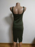 Zara trafaluk М Платье приталенное сарафан по фигуре миди в обтяжку хаки сукня майка, фото №3
