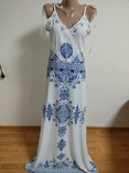 Шикарное длинное платье сарафан с вышивкой на завязках m l xl, numer zdjęcia 2