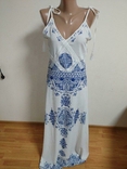 Шикарное длинное платье сарафан с вышивкой на завязках m l xl, фото №4