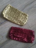 Accessorize,роскошный клатч с пайетками цвета марсала и золотистого цвета, фото №2