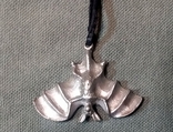 Bat Pendant on Leather Cord Vintage, photo number 2