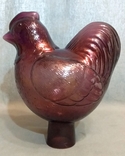 Big Chicken Colored Blown Embossed Glass Vintage Europe, photo number 3