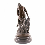 Скульптура Женщина и ангел. Франция. Бронза. Мрамор., фото №6