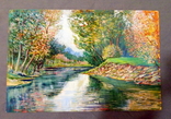 Картина аквареллю річковий пейзаж 1992, фото №2