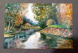 Картина аквареллю річковий пейзаж 1992, фото №5