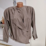 Шелковая рубашка бомбер винтаж madeleine блуза чистый шелк шовк, фото №2
