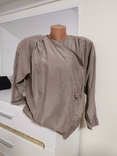 Шелковая рубашка бомбер винтаж madeleine блуза чистый шелк шовк, фото №3