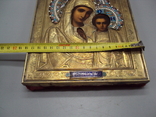 Икона Казанская пресвятая Богородица эмаль серебро 84 проба, фото №4