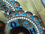 Икона Казанская пресвятая Богородица эмаль серебро 84 проба, фото №6