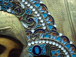 Икона Казанская пресвятая Богородица эмаль серебро 84 проба, фото №7
