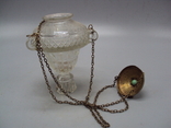 Лампадка подвесная лампада стекло висота 12 см, длина цепочек 28,5 см, фото №11