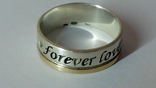 Кольцо * Forever Love *серебро 875 проба и золото 375., numer zdjęcia 2