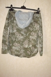HM EUR 146, US 10-11Y Крутая рубашка капюшон для модницы цветочный принт оливка, numer zdjęcia 4