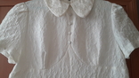 Винтажное белое платье ГДР, тиснёный сияющий кремплен, мода 70-х, фото №3