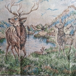 Tapestry nature, deer, falcon., photo number 3