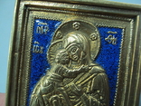 Икона Богородица с младенцем бронза эмаль иконка Божья мать и Иисус Христос, фото №7