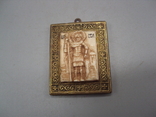 Икона Великомученик Димитрий Солунский кость мамонта миниатюра нательная иконка, фото №2