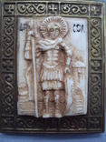 Икона Великомученик Димитрий Солунский кость мамонта миниатюра нательная иконка, фото №7