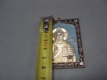Ікона Ісуса Христа натільна ікона Спаситель зберегти і зберегти розмір 6,1 х 4,8 см, фото №3