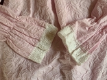 Блуза жатая розовая, кружево, р.S, фото №4